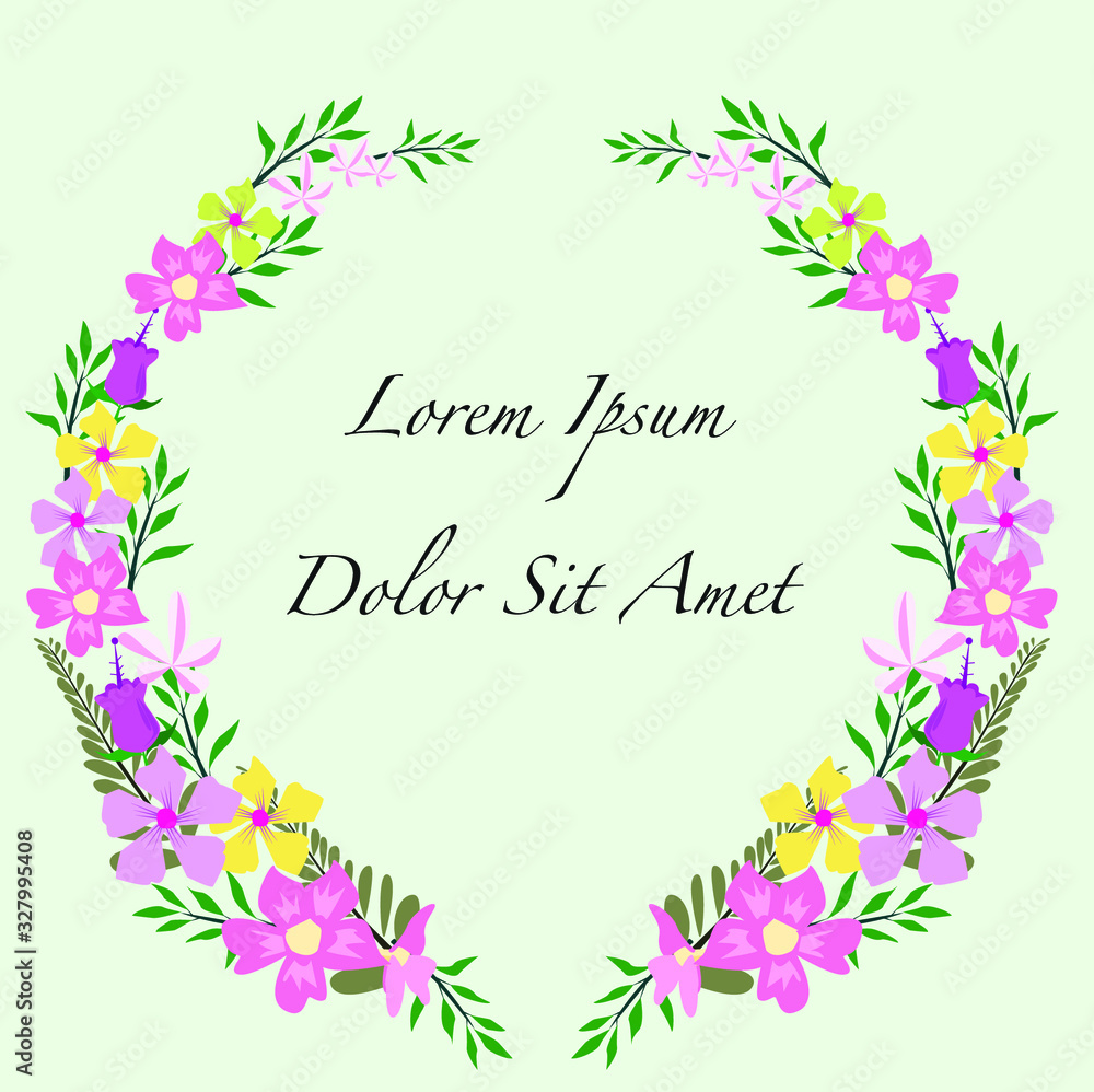 Cute floral frame invitation template design