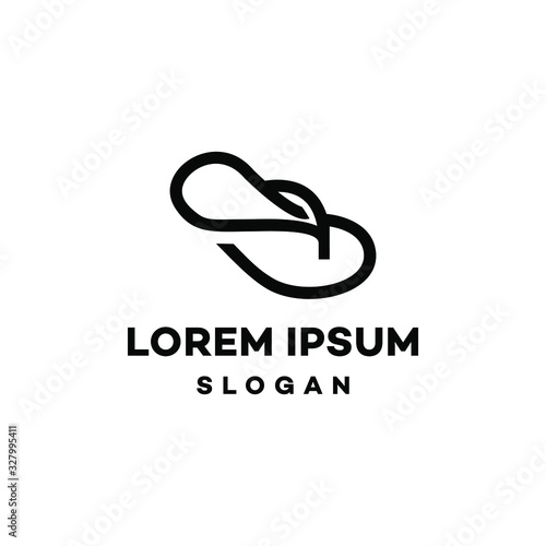 sandal flip flop icon vector slipper logo in trendy line style illustration isolated element