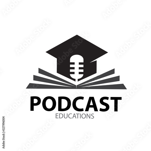 podcast education and book school logo designs