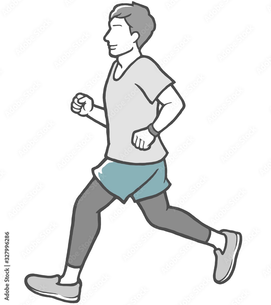 ジョギング　ランナー　若い男性　男子　男