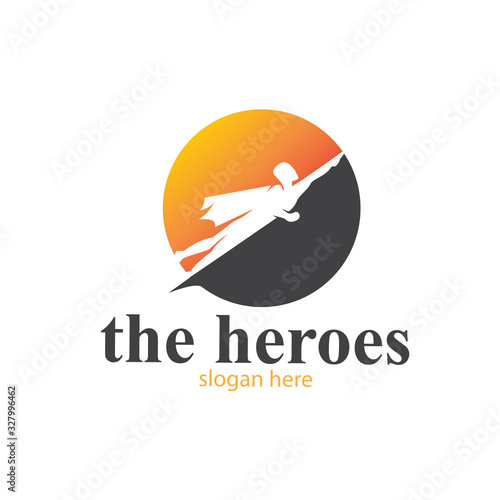 the heroes fly moon logo designs simple