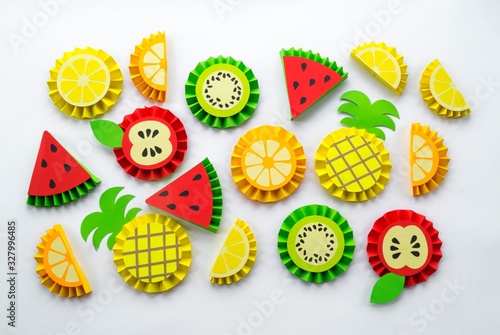 Fruit made of paper.