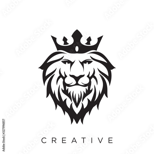 lion head logo design vector