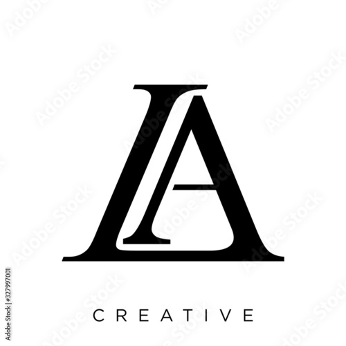 la or al letter logo design