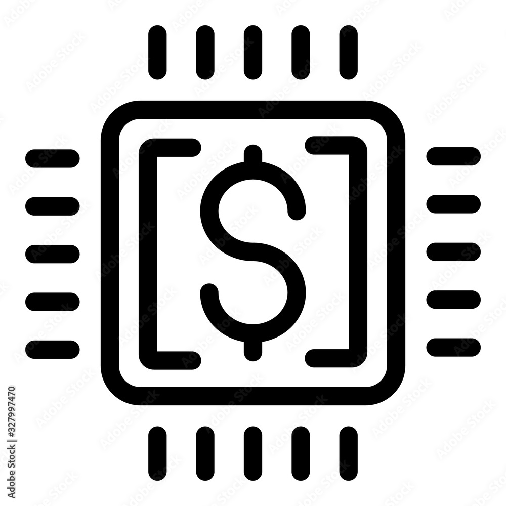 Money processor icon. Outline money processor vector icon for web design isolated on white background Money processor icon. Outline money processor vector icon for web design isolated on white background