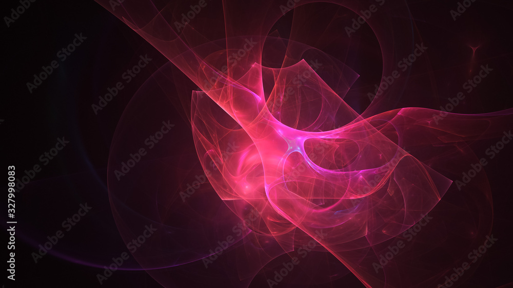 Abstract colorful rose glowing shapes. Fantasy light background. Digital fractal art. 3d rendering.