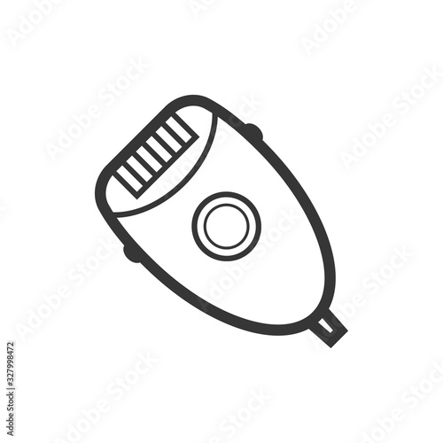Domestic epilator outline single isolated vector icon. Home appliances and electronics illustration on white background