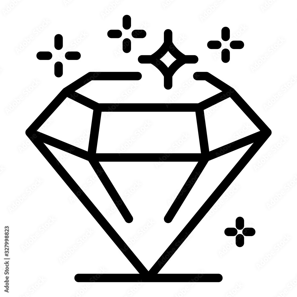 Shiny diamond icon. Outline shiny diamond vector icon for web design isolated on white background Shiny diamond icon. Outline shiny diamond vector icon for web design isolated on white background
