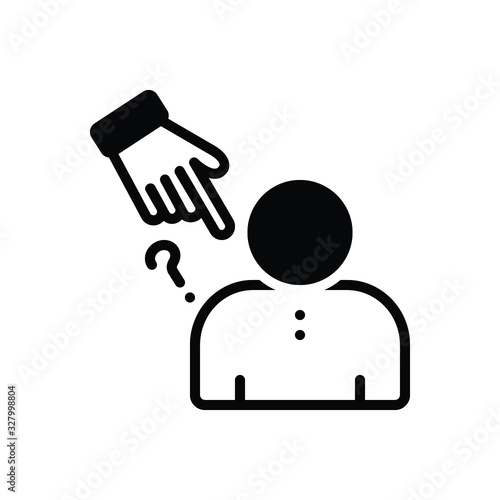 Black solid icon for blame 