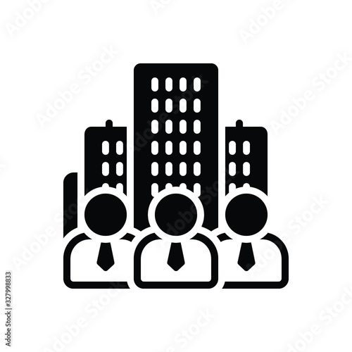 Black solid icon for agency 