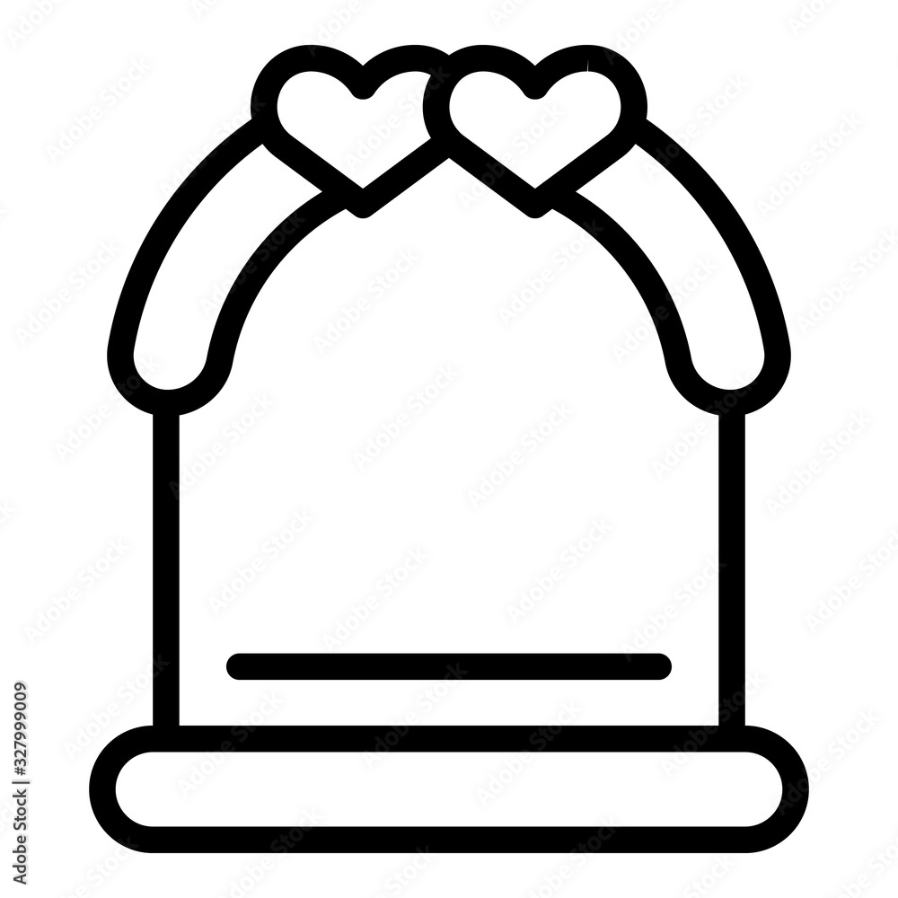 Wedding ceremony arch icon. Outline wedding ceremony arch vector icon for web design isolated on white background Wedding ceremony arch icon. Outline wedding ceremony arch vector icon for web design isolated on white background