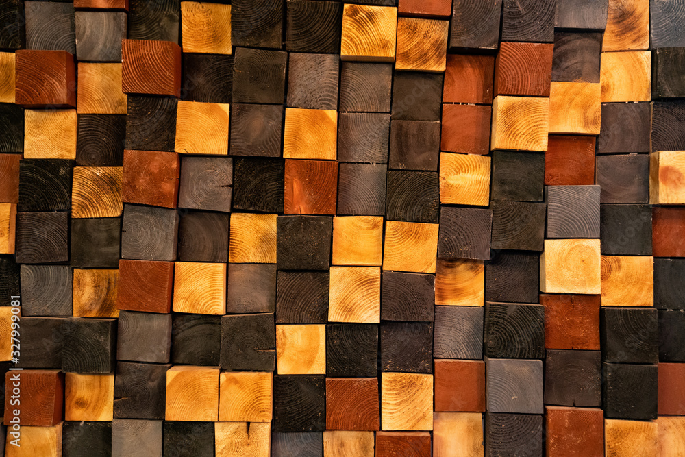 wooden cubes in different shades brown, background wooden cubes in different shades brown, background