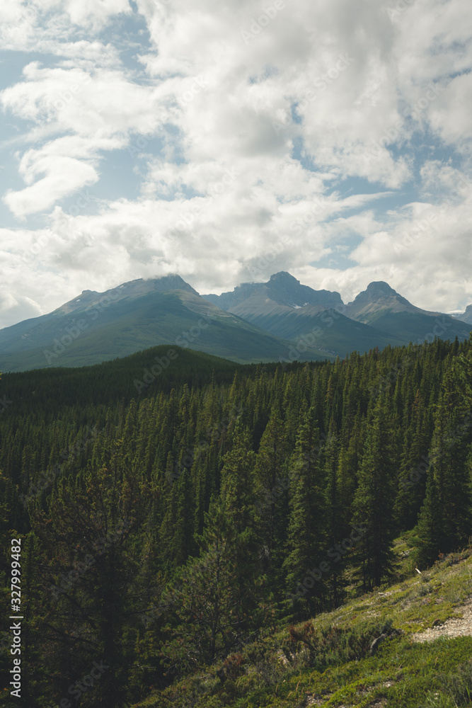 Fototapeta premium Outdoor Nature Landscape of Mountains in Banff National Park in Canadian Rockies