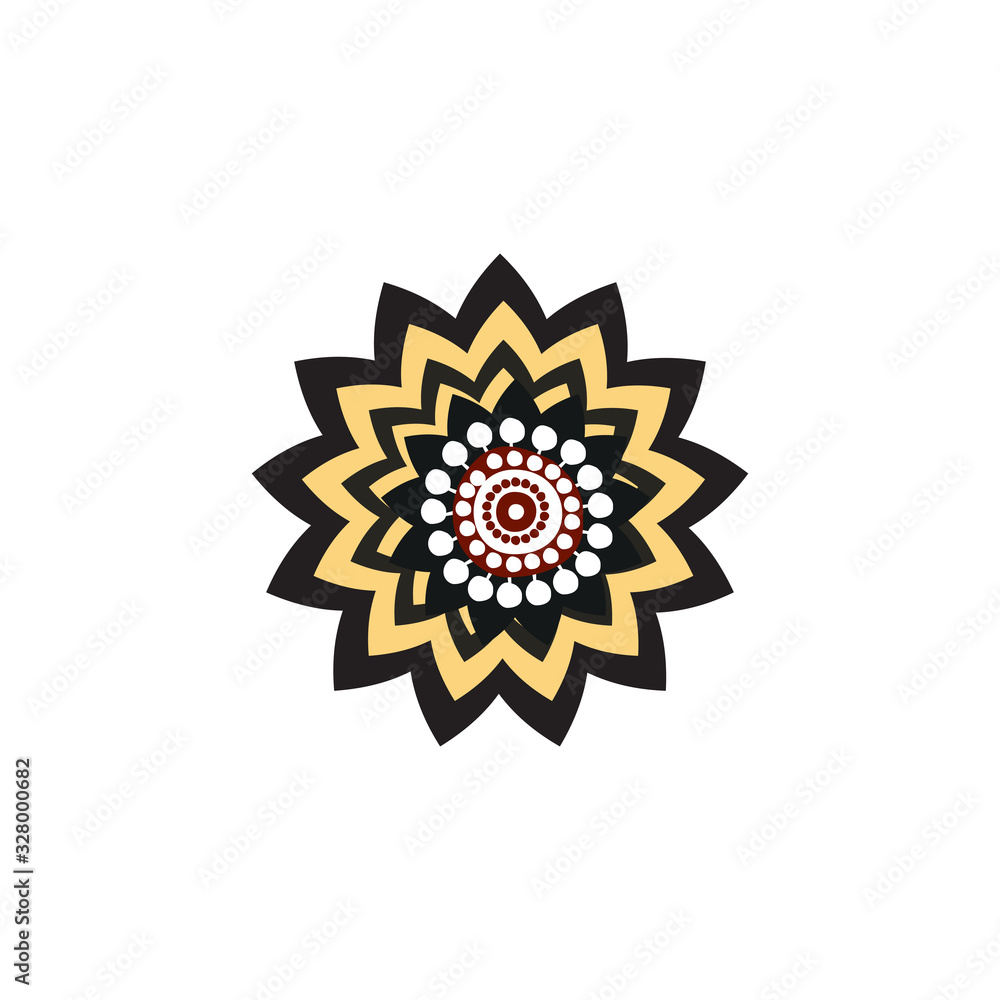 Aboriginal art dots painting icon logo design vector Aboriginal art dots painting icon logo design vector