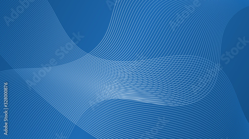 Abstract line curve pattern on Blue background.