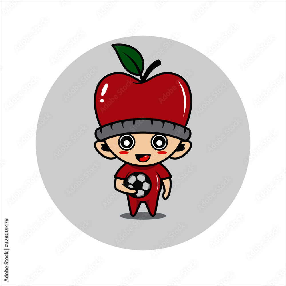 Apple mascot cute characters activity vector illustration Apple mascot cute characters activity vector illustration