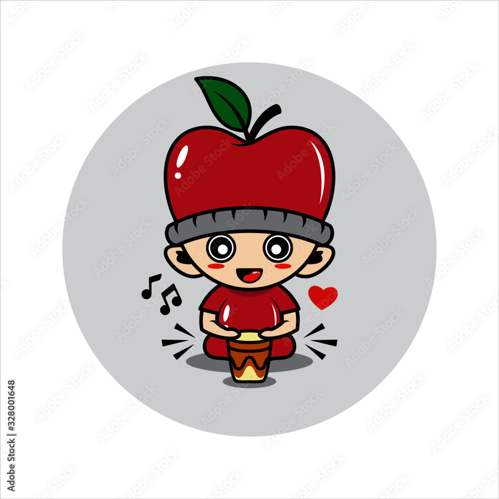 Apple mascot cute characters activity vector illustration Apple mascot cute characters activity vector illustration