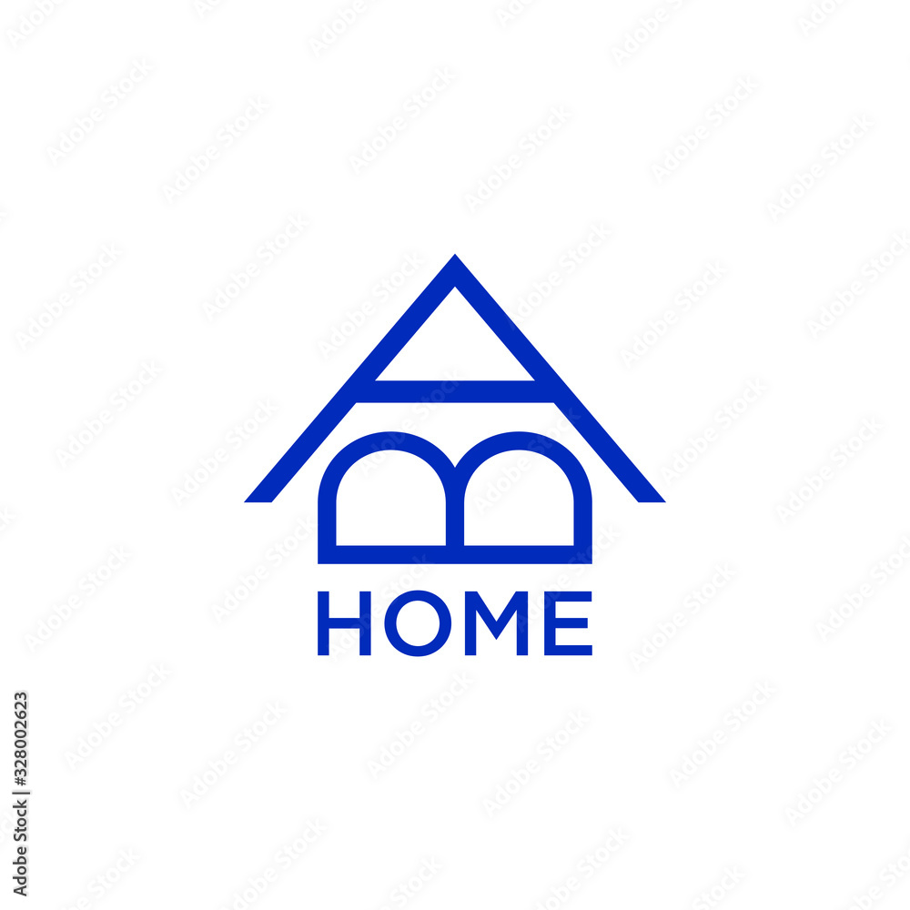 AB letter with home for logo design concept, very suitable in various business purposes, also for icon, symbol and many more.