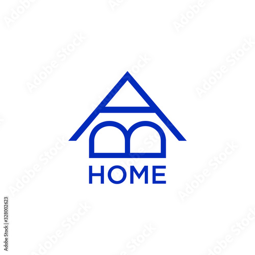 AB letter with home for logo design concept, very suitable in various business purposes, also for icon, symbol and many more.