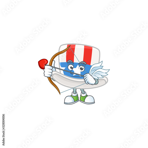 A lovely uncle sam hat Cupid with arrow and wings © kongvector