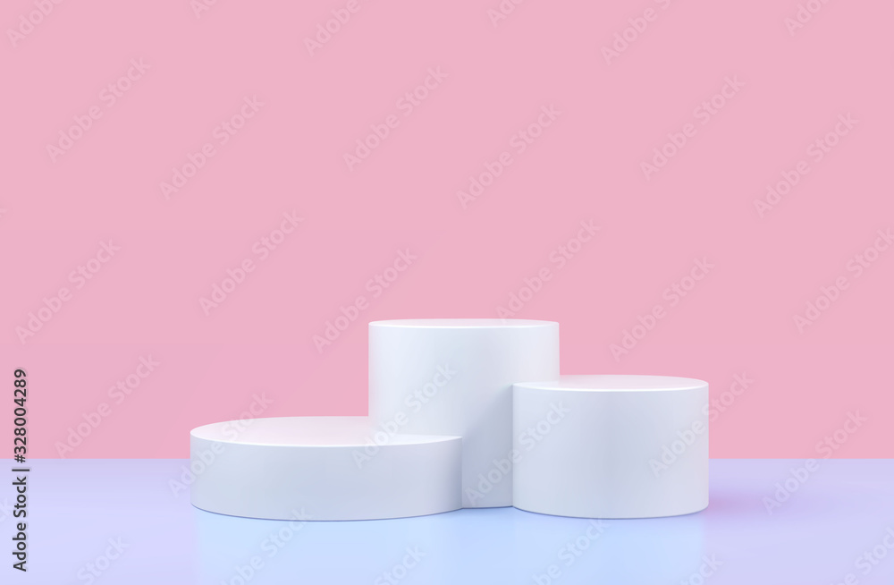 Vector round podium, pedestal or platform, background for cosmetic product presentation. 3d podium. Advertising place. Blank product stand background in pastel colors. Vector round podium, pedestal or platform, background for cosmetic product presentation. 3d podium. Advertising place. Blank product stand background in pastel colors.