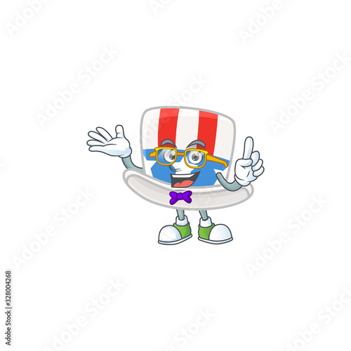The Geek character of uncle sam hat mascot design