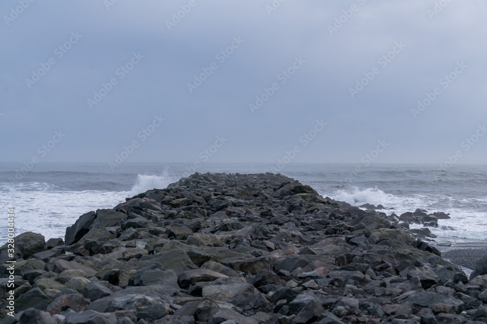 Natural landscapes in winter in Iceland