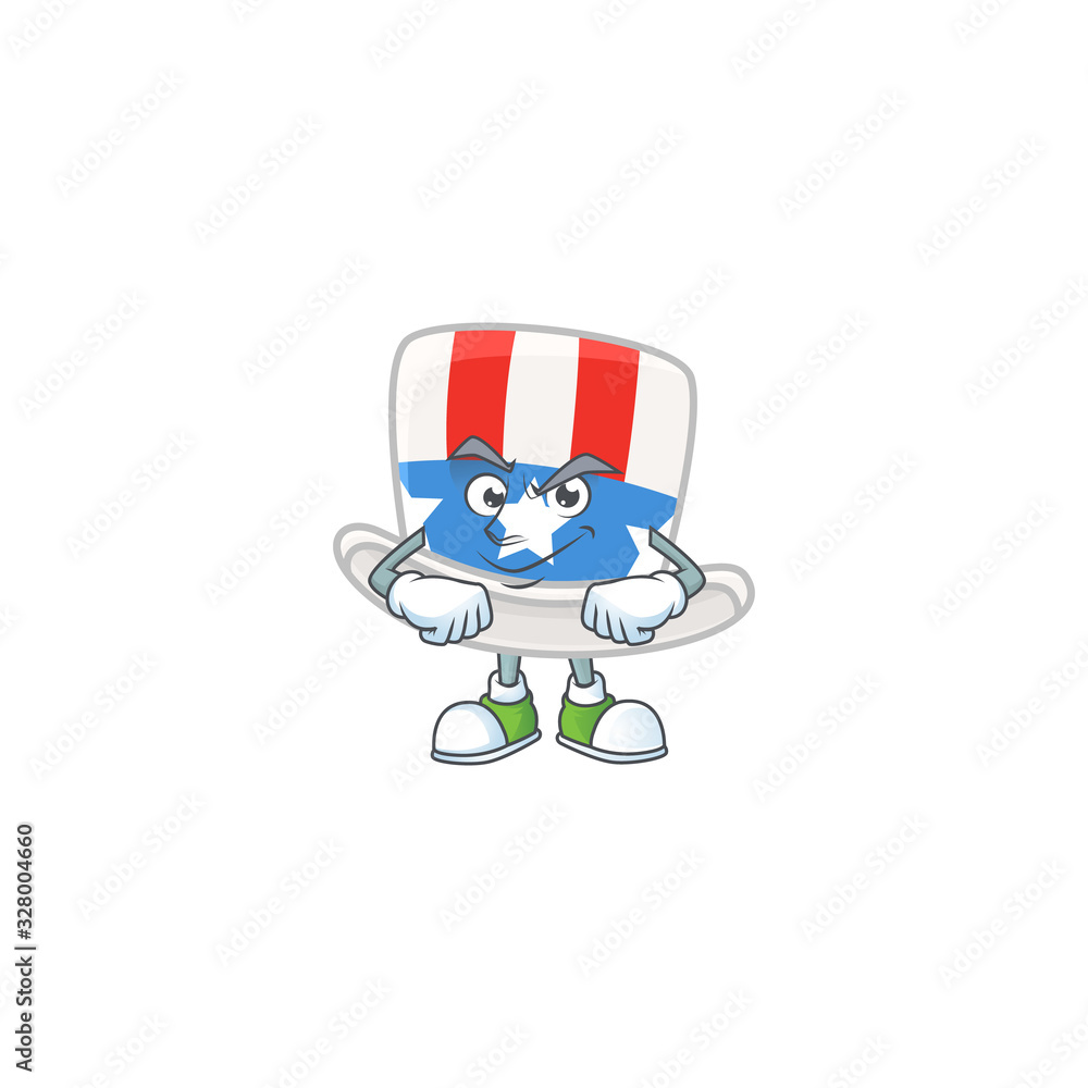 Uncle sam hat mascot icon design style with Smirking face Uncle sam hat mascot icon design style with Smirking face