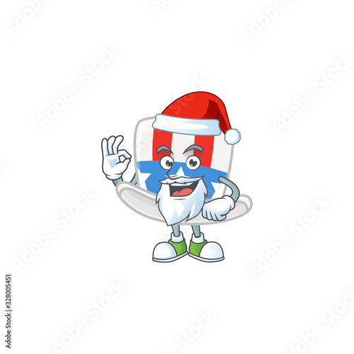 A lovely Santa uncle sam hat mascot picture style with ok finger © kongvector