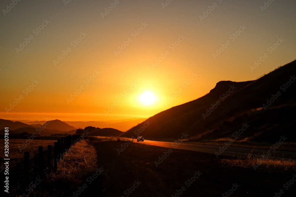 Sunset in West Coast, United States