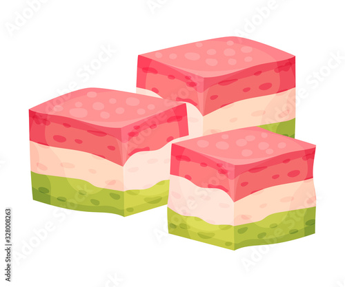 Arabic Turkish Delight or Rahat Lakoum Vector Illustration