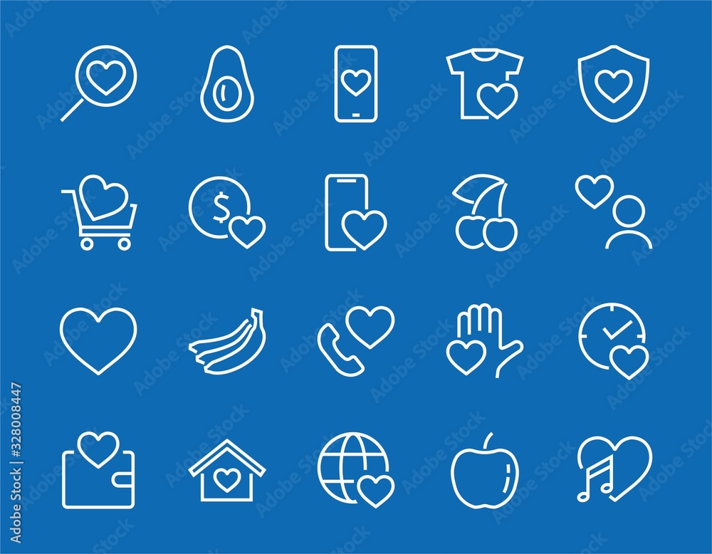 The set of icons about love contains such icons as love of music, declaration of love, heart, favorite home, Linear set. Vector on a white background. Editable stroke. 480x480 The set of icons about love contains such icons as love of music, declaration of love, heart, favorite home, Linear set. Vector on a white background. Editable stroke. 480x480