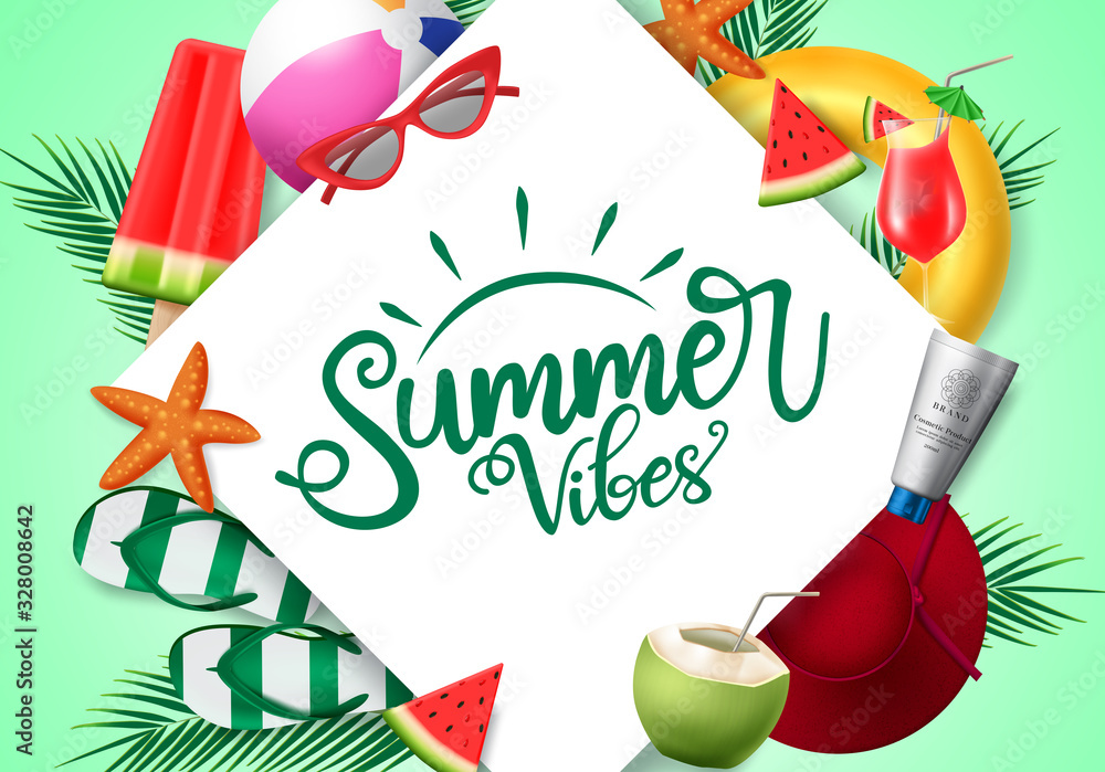 Free Vector  Its summer time text banner template