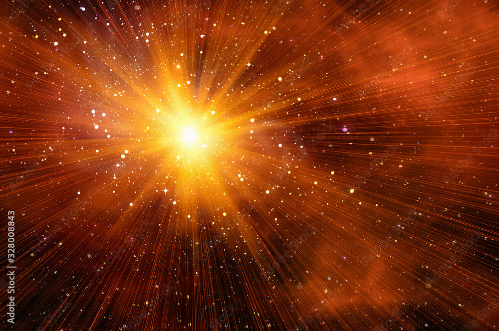 bright sun on a space stars background bright sun on a space stars background
