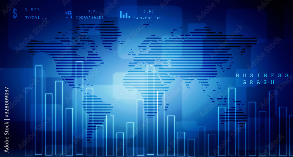 2d rendering Stock market online business concept. business Graph 2d rendering Stock market online business concept. business Graph