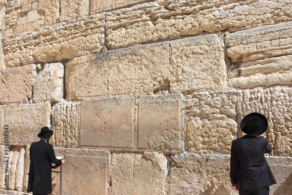 Jews in praying at the Wailing Wall in Jerusalem, Israel. Jews in praying at the Wailing Wall in Jerusalem, Israel.