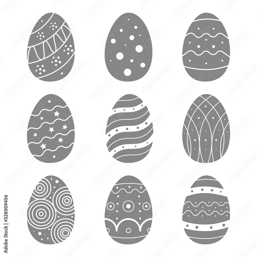 Easter eggs set. Hand drawn doodle collection for easter holiday design. Vector illustration. Easter eggs set. Hand drawn doodle collection for easter holiday design. Vector illustration.