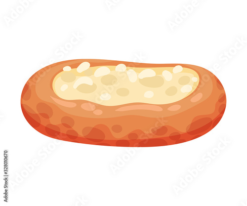 Tasty Wheat Pastry with Sweet Filling Vector Food Element