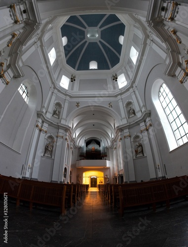 arched interior of medieval cathedral