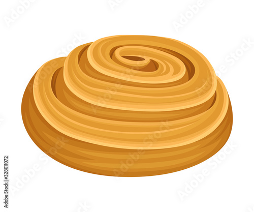 Rolled Pastry Isolated on White Background Vector Food Element