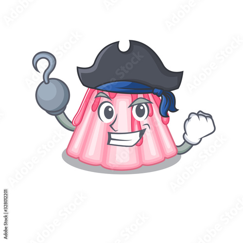 Cute strawberry jelly mascot design with a hat