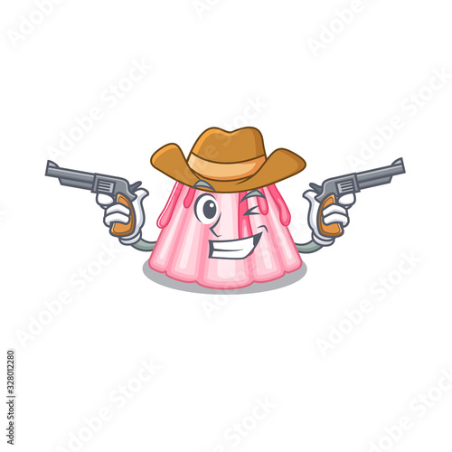 Strawberry jelly Cowboy cartoon concept having guns
