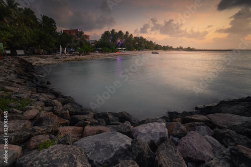 View from Maafushi island at Kaafu Atoll in Maldives. photo