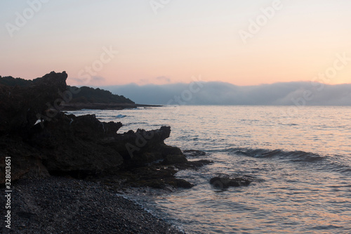 The coast of the renega at dawn in Oropesa