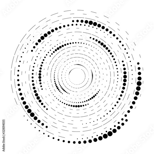 Modern abstract background. Halftone dots in circle form. Round logo. Vector dotted frame.