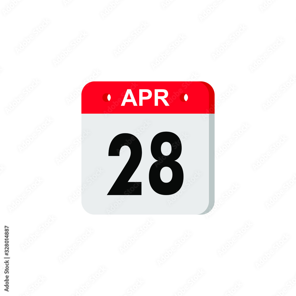 Calendar day 1 April, days of the year. Red and white calendar icon. Vector illustration. EPS10 Calendar day 1 April, days of the year. Red and white calendar icon. Vector illustration. EPS10
