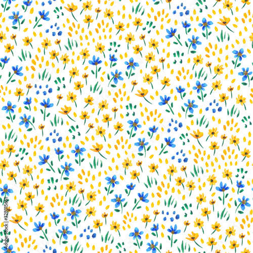 Watercolor Flower Pattern - Seamless Background