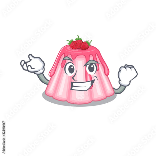cool confident Successful strawberry jelly cartoon character style