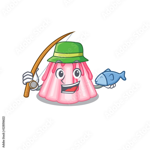 A Picture of happy Fishing strawberry jelly design