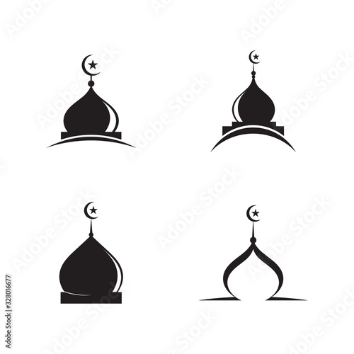 islamic mosque logo vector icon